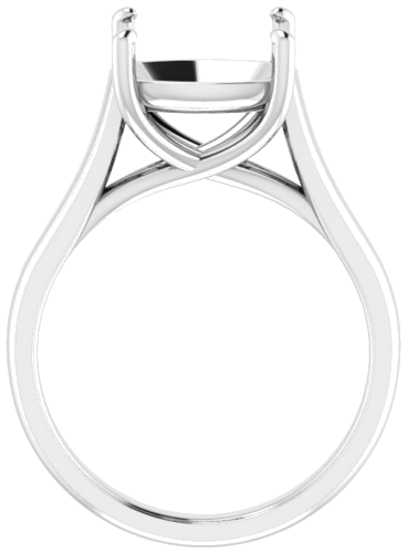 Platinum 10 mm Cushion Solitaire Engagement Ring Mounting (2)