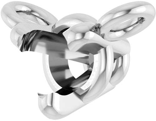 14K White 3 mm Round 3-Prong Necklace Center (2)