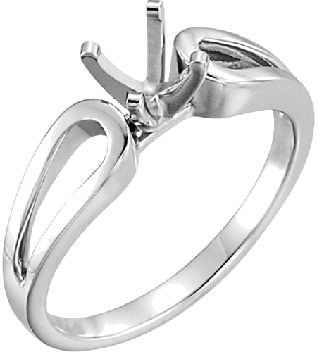 14K White Engagement Ring Mounting (1)