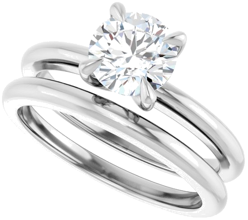 14K White 6.5 mm Round Solitaire Engagement Ring Mounting (10)