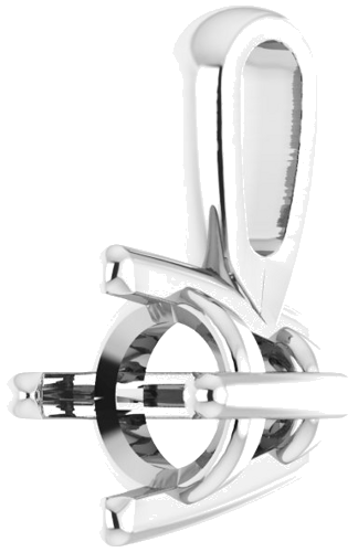 Pakabukas „Solitaire“ 585 Baltojo Aukso Round 4mm (2)