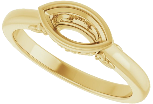 Sužadėtuvių Žiedas „Bezel-Set“ 585 Geltonojo Aukso Marquise 8mm x 4mm (5)