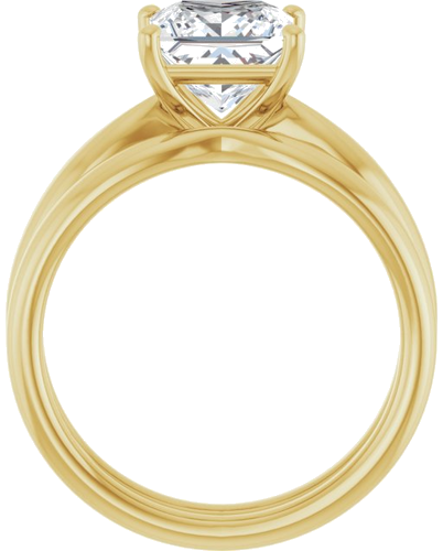 14K Yellow  7 mm Square Solitaire Engagement Ring Mounting (7)