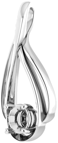 Pakabukas „Solitaire“ 585 Baltojo Aukso Round 5.2mm (2)