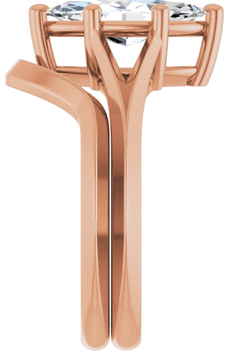 Sužadėtuvių Žiedas „Solitaire“ 585 Rožinis Aukso Marquise 12mm x 6mm (9)