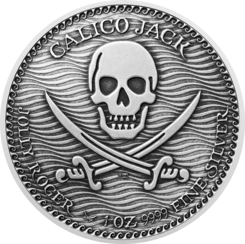 1 oz Piratas Calico Jack 2022 Niujė sidabrinė moneta (1)