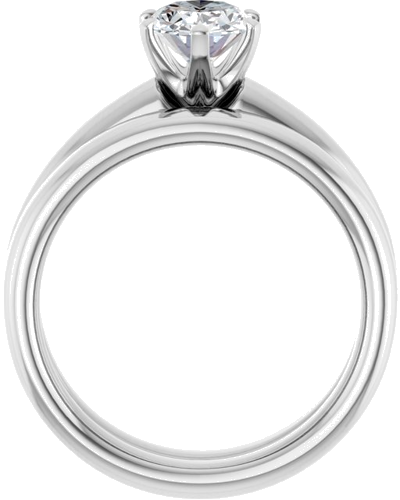 14K White 8x6 mm Oval Engagement Ring Mounting (7)