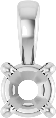 Sterling Silver 3 mm Round 4-Prong Pendant Mounting (1)