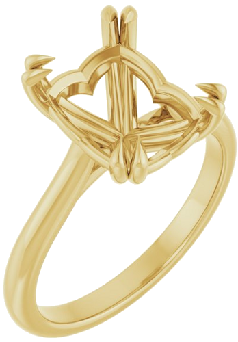 14K Yellow 10x8 mm Emerald Solitaire Engagement Ring Mounting (1)