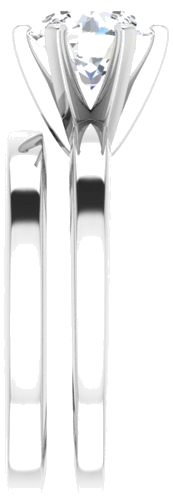 Sužadėtuvių Žiedas „Solitaire“ 585 Baltojo Aukso Round 7.4mm (9)