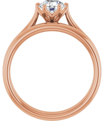 Sužadėtuvių Žiedas „Solitaire“ 585 Rožinis Aukso Round 5.8mm (7)