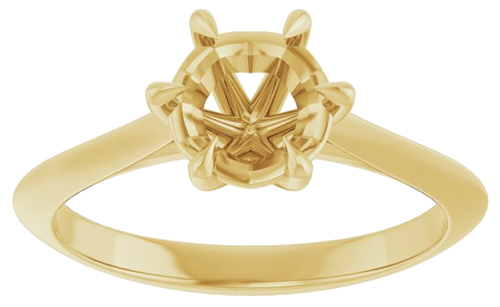 14K Yellow 6.5 mm Round Solitaire Engagement Ring Mounting (3)