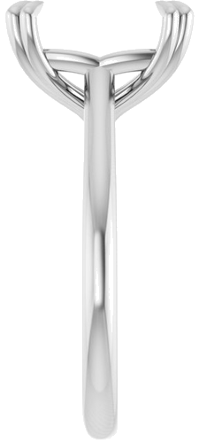 14K White 10x8 mm Emerald Solitaire Engagement Ring Mounting (4)