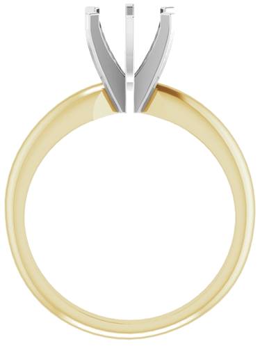 14K Yellow   White 6-6.6 mm Round 6-Prong Solitaire Ring Mounting (2)