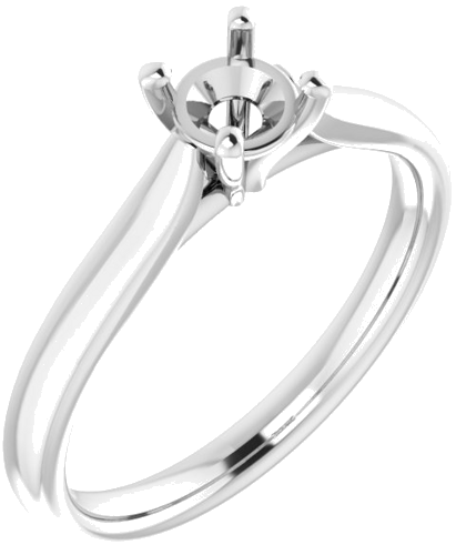 14K White 4.8 mm Round Engagement Ring Mounting (1)