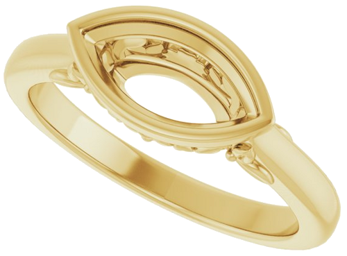 Sužadėtuvių Žiedas „Bezel-Set“ 585 Geltonojo Aukso Marquise 10mm x 5mm (5)