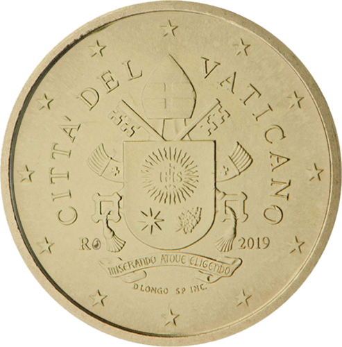 2019 Vatican Pope Francis coat of arms 50 cent coin (1)