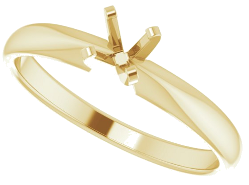 14K Yellow 4.0-4.1 mm Round Solitaire Engagement Ring Mounting (5)