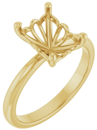 Sužadėtuvių Žiedas „Solitaire“ 585 Geltonojo Aukso Emerald 9mm x 7mm (1)