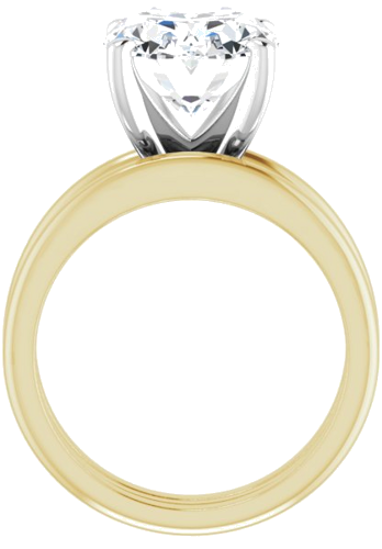 14K Yellow   White  12x10 mm Oval Solitaire Engagement Ring Mounting (7)