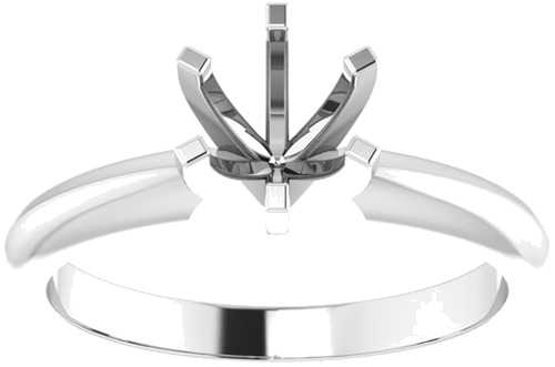 14K White 5.7-6 mm Round 6-Prong Solitaire Ring Mounting (3)