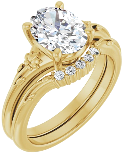 Sužadėtuvių Žiedas „Solitaire“ 585 Geltonojo Aukso Oval 9mm x 7mm (6)