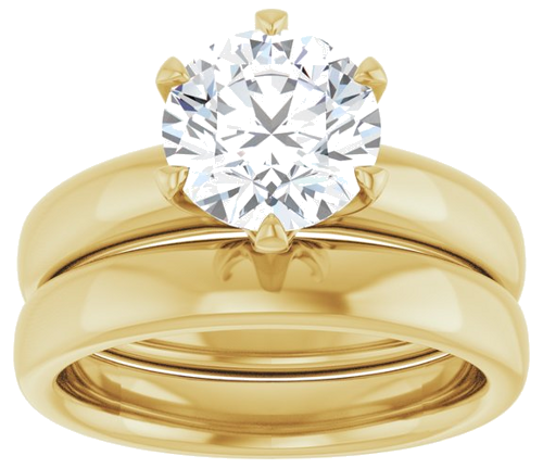 14K Yellow 8 mm Round Engagement Ring Mounting (8)