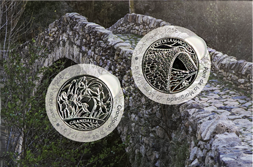 2021 Andora Marginedos tiltas ir Poetinis Narcizas 1,25 euro monetos (7)