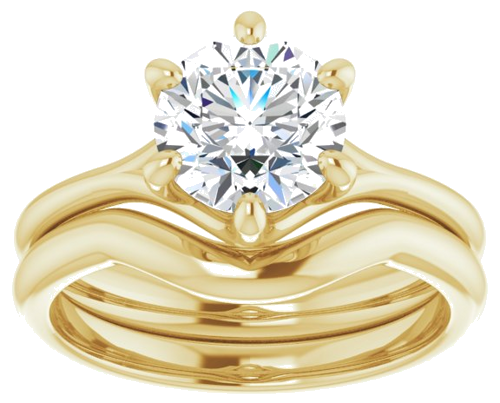 Sužadėtuvių Žiedas „Solitaire“ 417 Geltonojo Aukso Round 7.4mm (8)