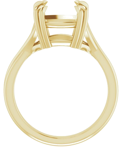 14K Yellow 10 mm Cushion Solitaire Engagement Ring Mounting (2)