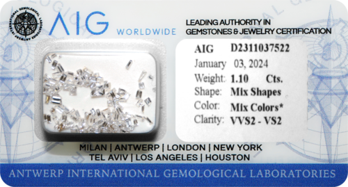 1,10 kt. Dažadņas formas / Dažādas krāsas dimanti VVS2 - VS2 (156 gab.) (1)