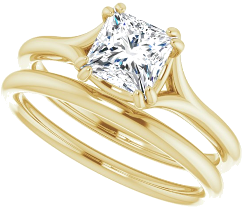 Sužadėtuvių Žiedas „Twin-Prong Solitaire“ 14k yellow gold Square 5.5mm (10)