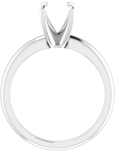 14K White 7 mm Round Solitaire Engagement Ring Mounting (2)