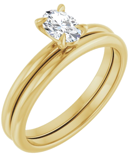 14K Yellow  6x4 mm Oval Solitaire Engagement Ring Mounting (6)