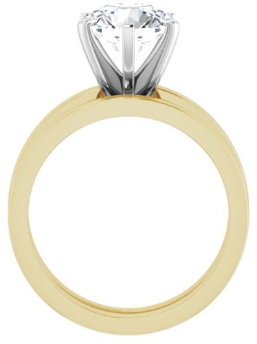 Sužadėtuvių Žiedas „Solitaire“ 585 Baltojo Ir Geltonojo Aukso Round 8.2mm (7)