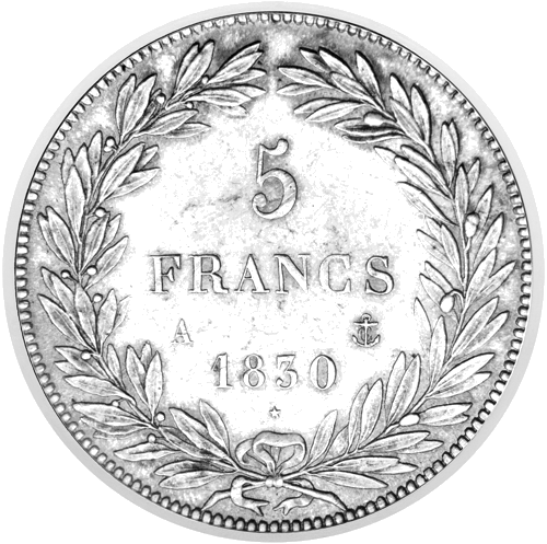 5 Francs (1830–1848) France Louis Philippe I (Without Crown) Silver Coin (2)