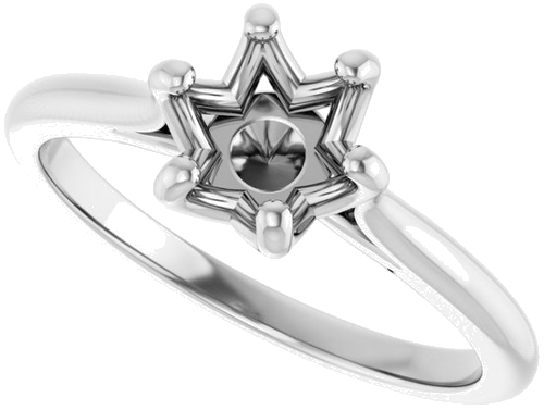 Sužadėtuvių Žiedas „Solitaire“ 950 Platinos Round 7mm (5)