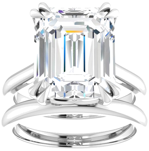 Sužadėtuvių Žiedas „Solitaire“ 950 Platinos Emerald 12mm x 10mm (8)