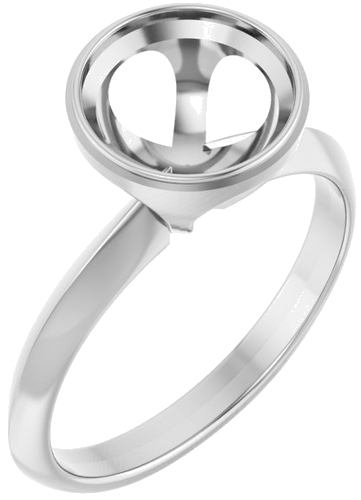 14K White 8.2 mm Round Solitaire Engagement Ring Mounting (1)