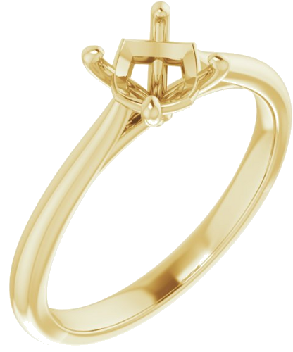 14K Yellow 6 mm Round Solitaire Engagement Ring Mounting (1)