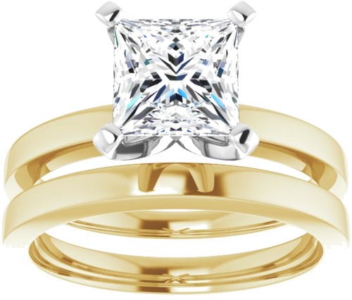 Sužadėtuvių Žiedas „Solitaire“ 585 Baltojo Ir Geltonojo Aukso Square 6.5mm (8)