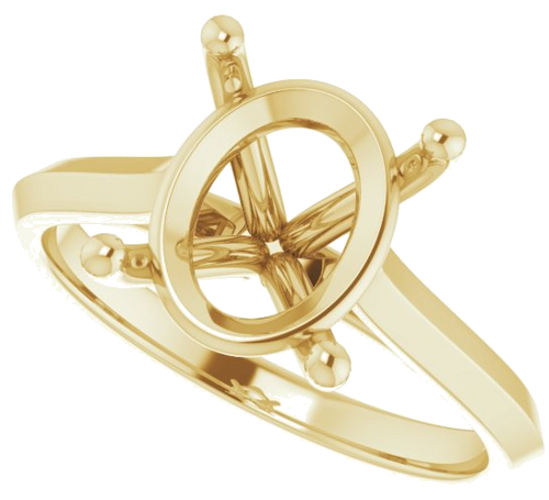 14K Yellow 11x9 mm Oval Solitaire Engagement Ring Mounting (5)