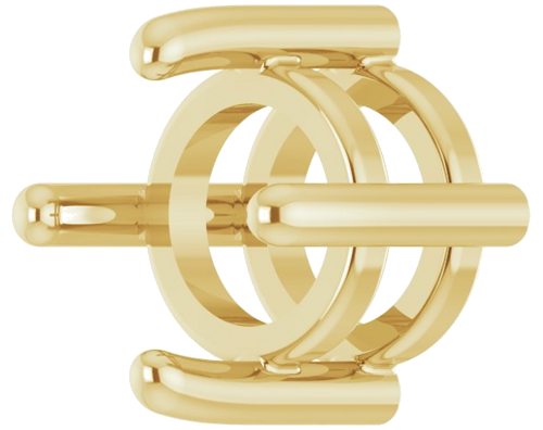 14K Yellow 4.5 mm Round Cabochon Pendant Mounting (2)