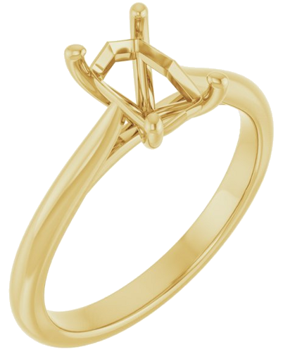 14K Yellow 7x5 mm Emerald Solitaire Engagement Ring Mounting (1)