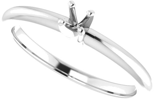 14K White  3 mm Round Solitaire Engagement Ring Mounting (5)