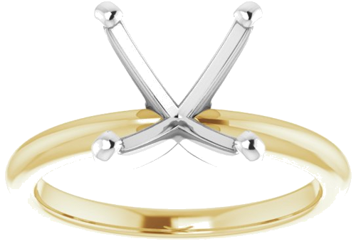 Sužadėtuvių Žiedas „Solitaire“ 585 Baltojo Ir Geltonojo Aukso Round 10mm (3)