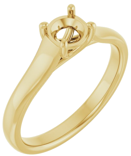 Sužadėtuvių Žiedas „Solitaire“ 585 Geltonojo Aukso Round 5.2mm (1)