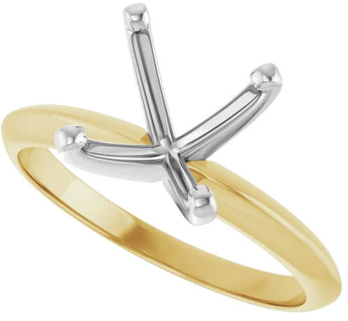 Sužadėtuvių Žiedas „Light Solitaire“ 585 Baltojo Ir Geltonojo Aukso Round 9.1mm x 9.7mm (5)