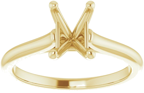 14K Yellow 7x5 mm Emerald Solitaire Engagement Ring Mounting (3)