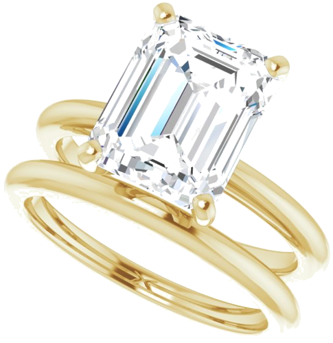 Sužadėtuvių Žiedas „Solitaire“ 585 Geltonojo Aukso Emerald 10mm x 8mm (10)